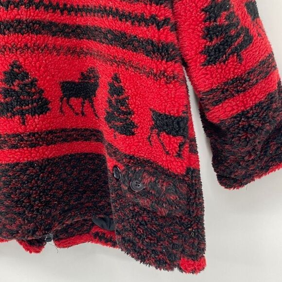 Lane Bryant Sherpa Fleece Zip Up Heavyweight Winter Teddy Jacket Red 14/16 - Picture 9 of 14